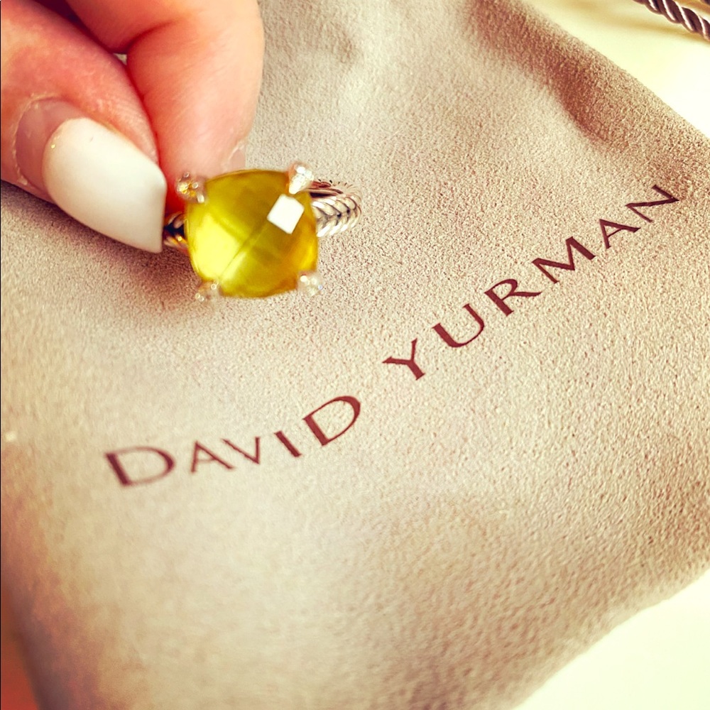 David Yurman Chatelaine® Ring with Lemon Citrine and Pavé Diamonds - Picture 2 of 14